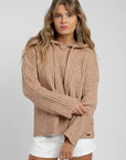 Chaleco mujer Hoodie camel