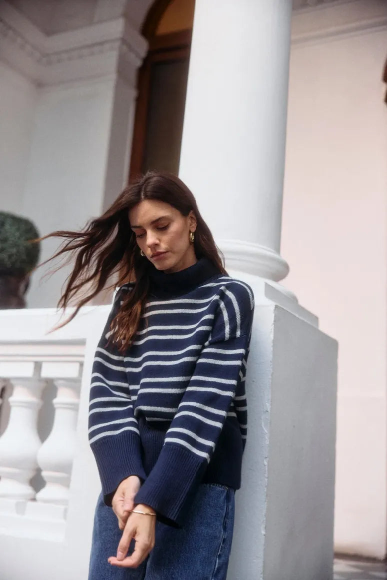 Chaleco mujer Camelia stripes azul