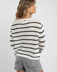 Chaleco mujer Tacas stripes blanco - Algodón orgánico