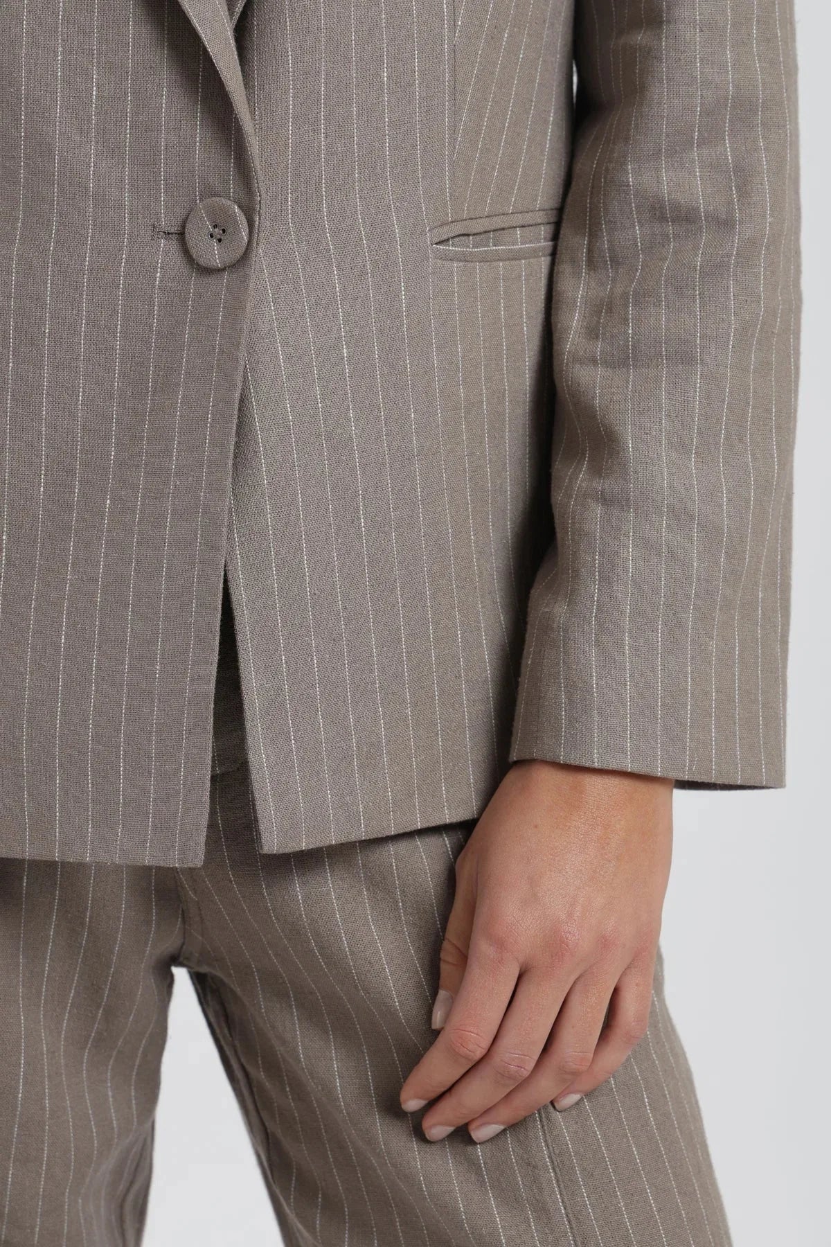 Blazer mujer Alondra rayas café Froens