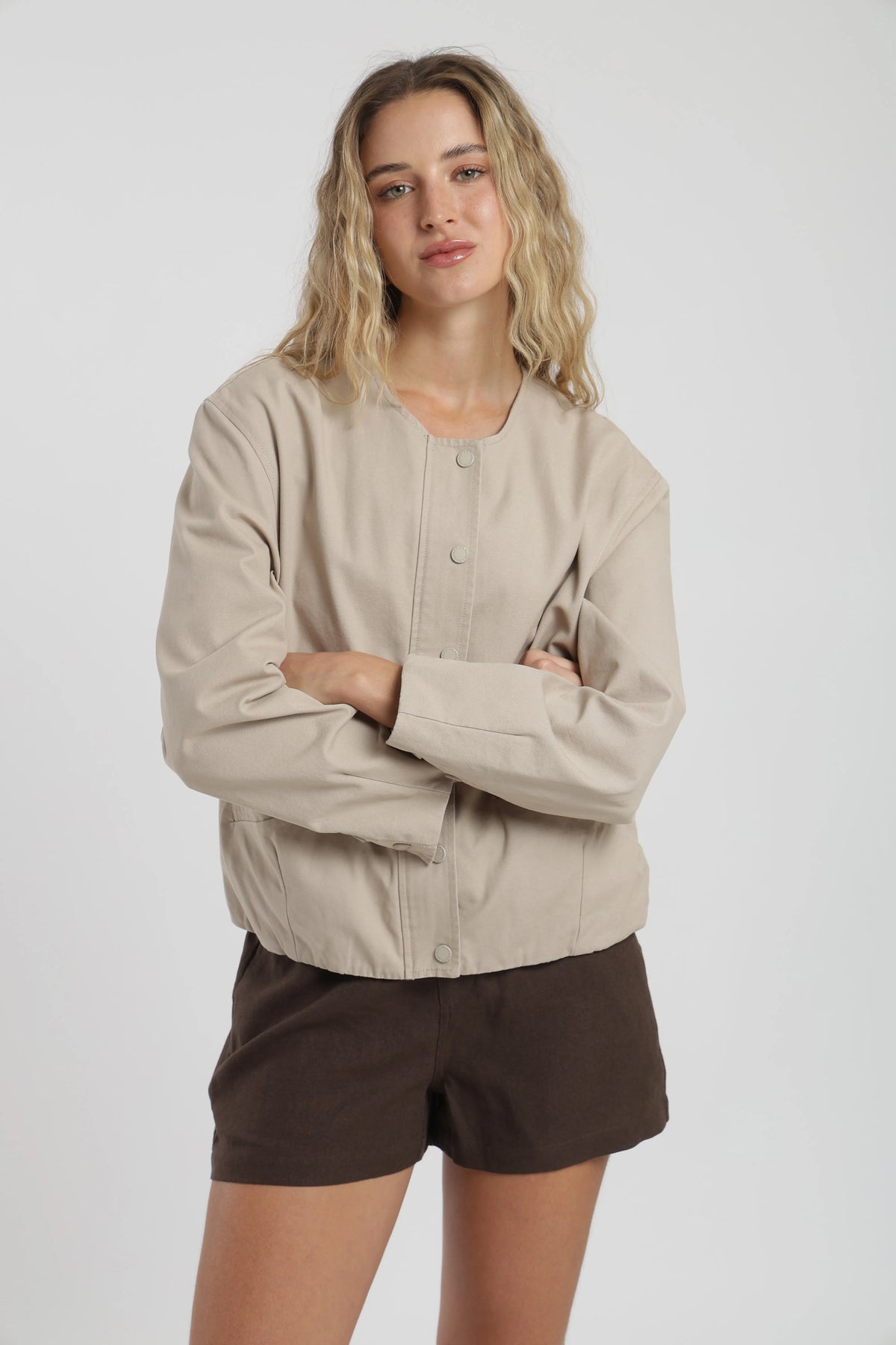 Chaqueta mujer bianca beige Froens