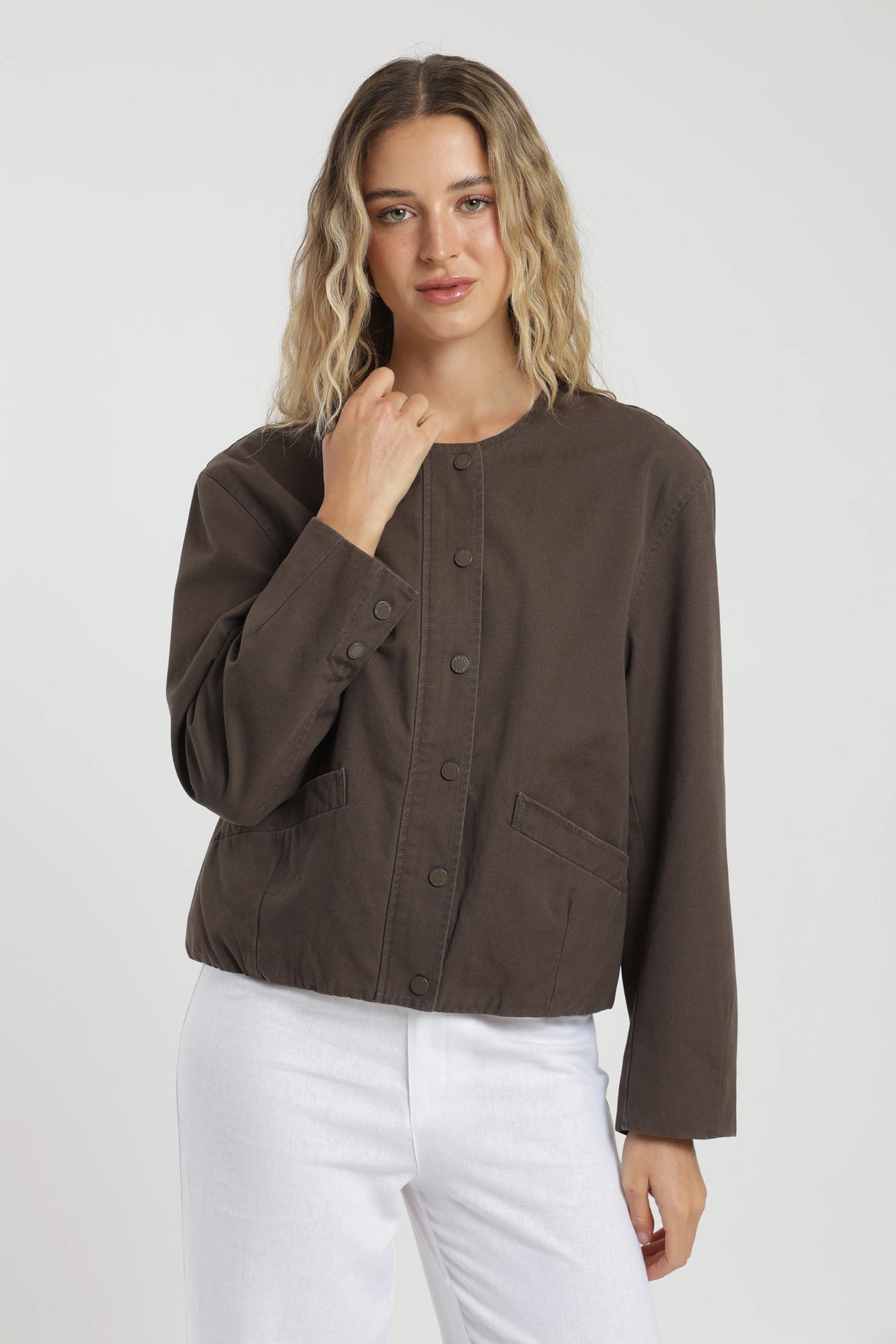 Chaqueta mujer bianca café Froens