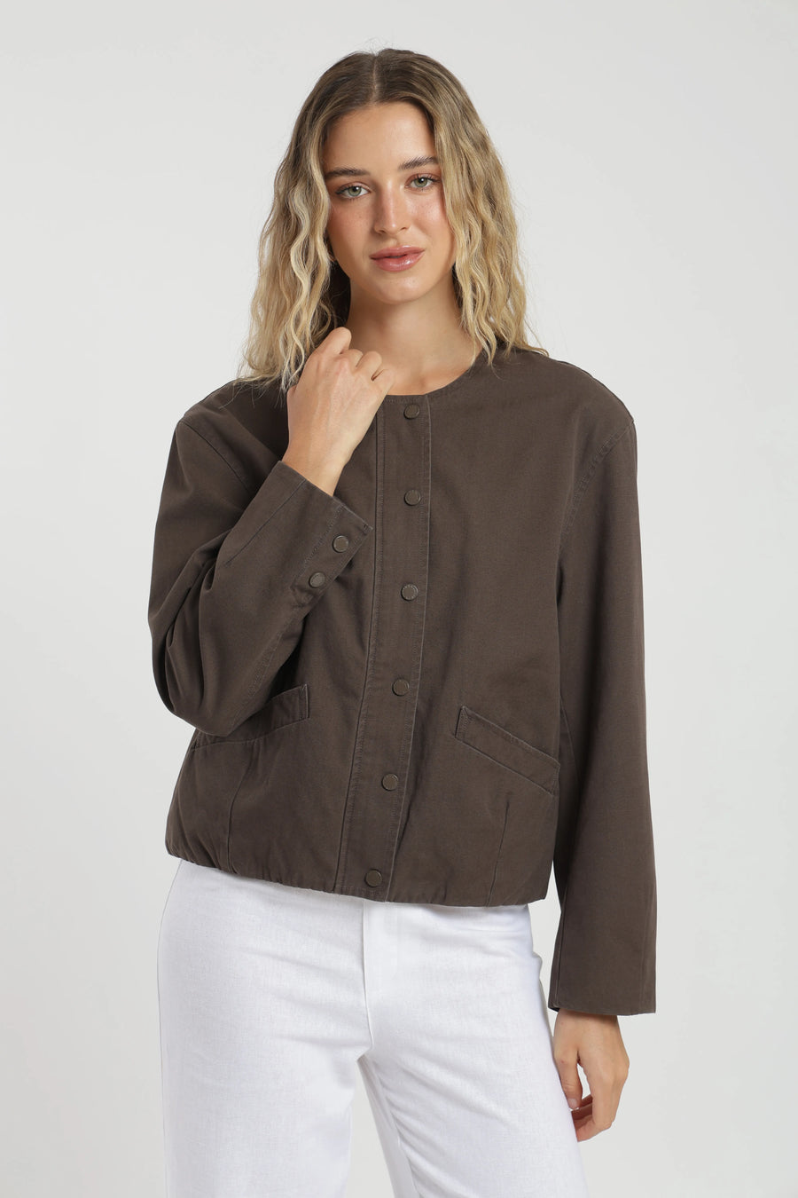 Chaqueta mujer bianca café Froens
