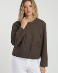 Chaqueta mujer bianca café Froens