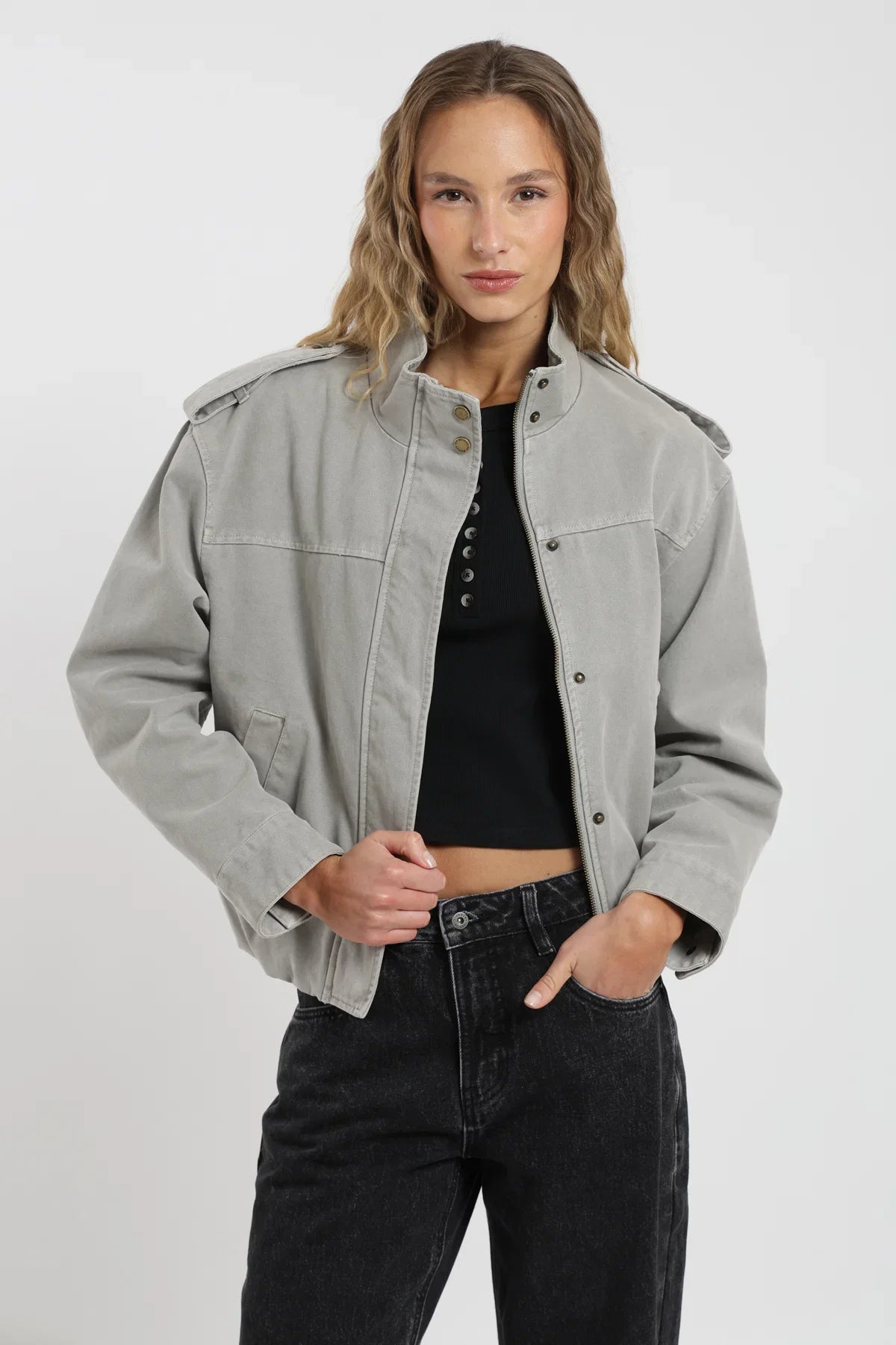 Chaqueta mujer Bomber gris Froens