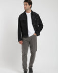 Label - Chaqueta hombre Cuero Gamuza grafito