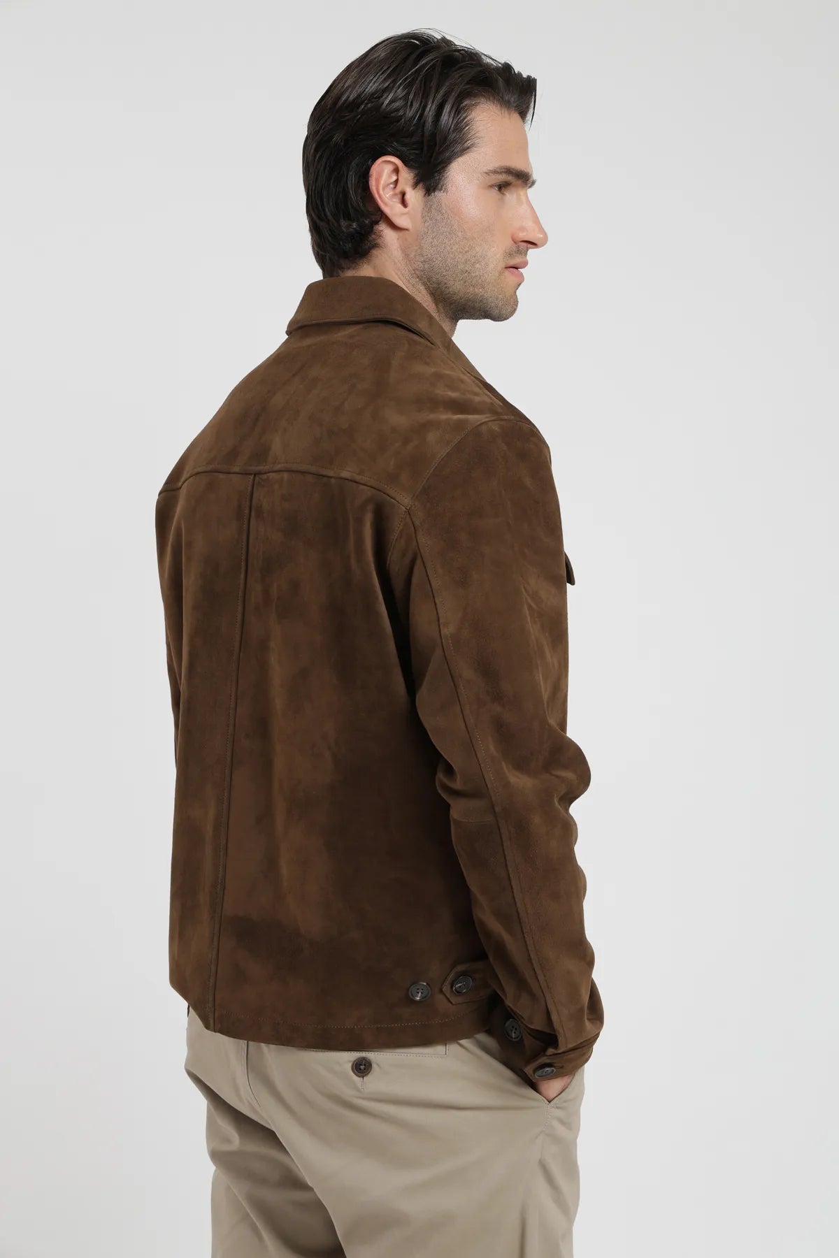 Chaqueta hombre Gamuza café - Frøens