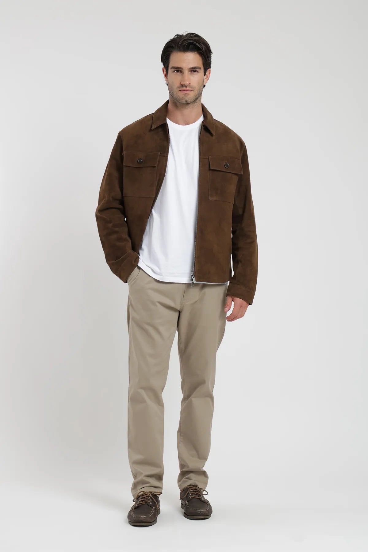 Chaqueta hombre Gamuza café - Frøens