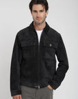 Label - Chaqueta hombre Cuero Gamuza grafito