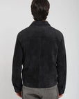 Label - Chaqueta hombre Cuero Gamuza grafito