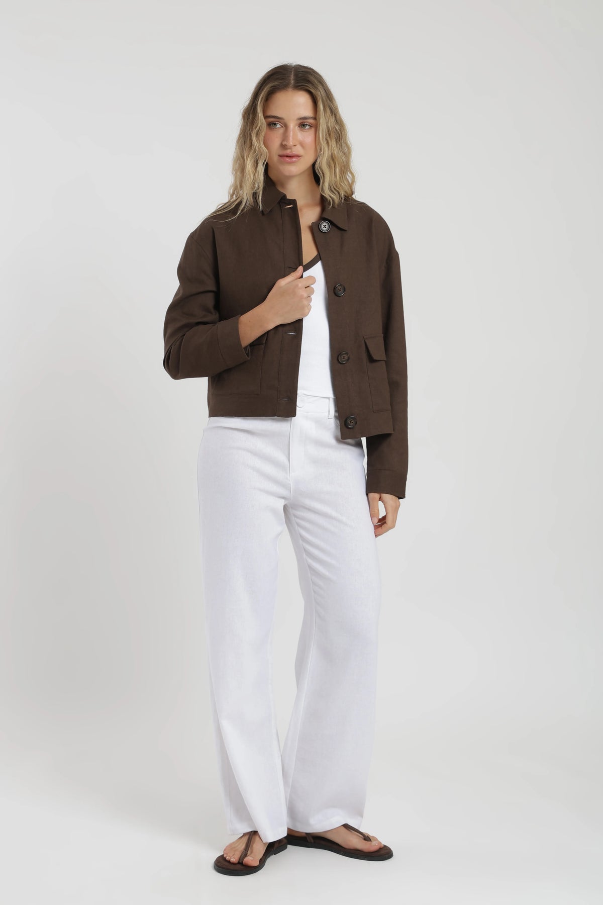 Chaqueta mujer lirio café Froens