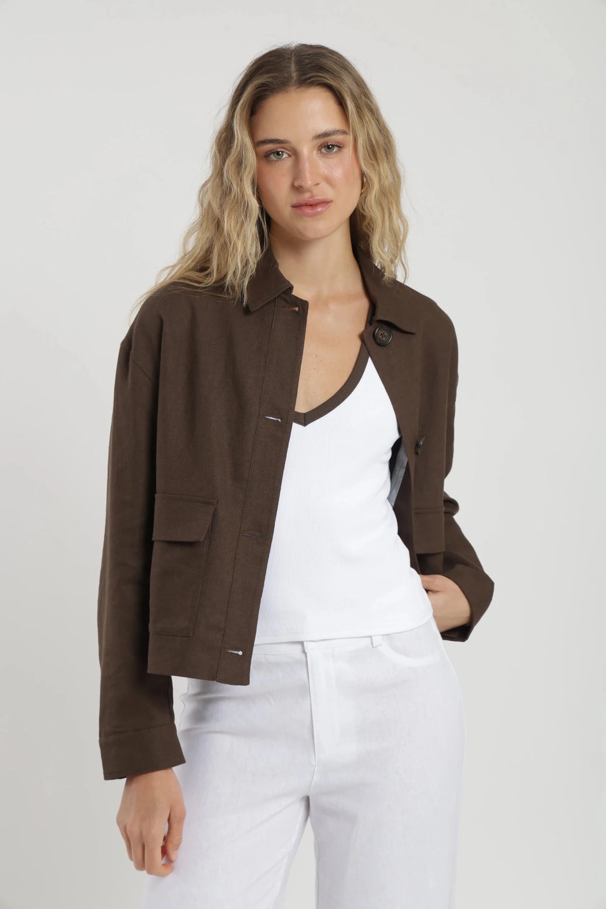 Chaqueta mujer lirio café Froens