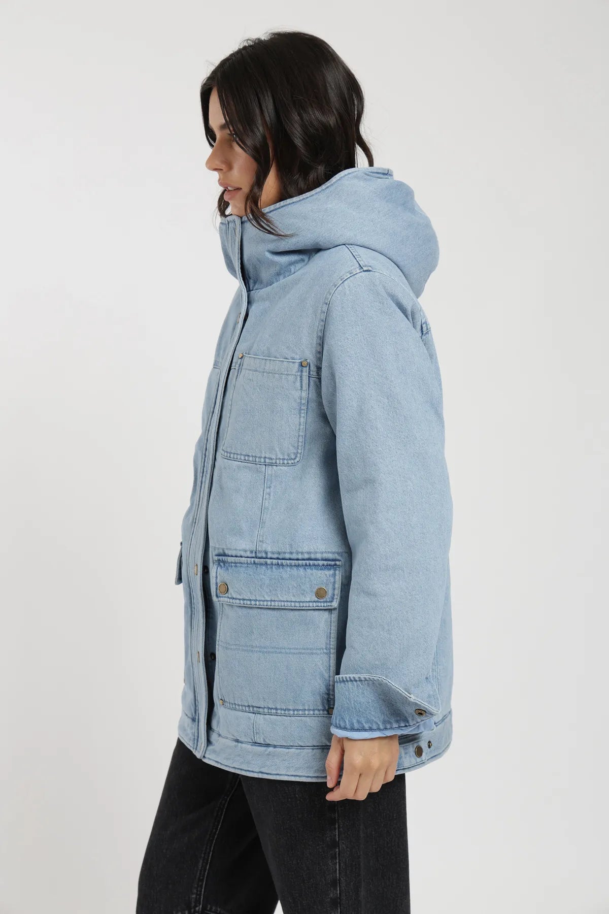 Chaqueta mujer Niebla azul - Algodón orgánico - Frøens