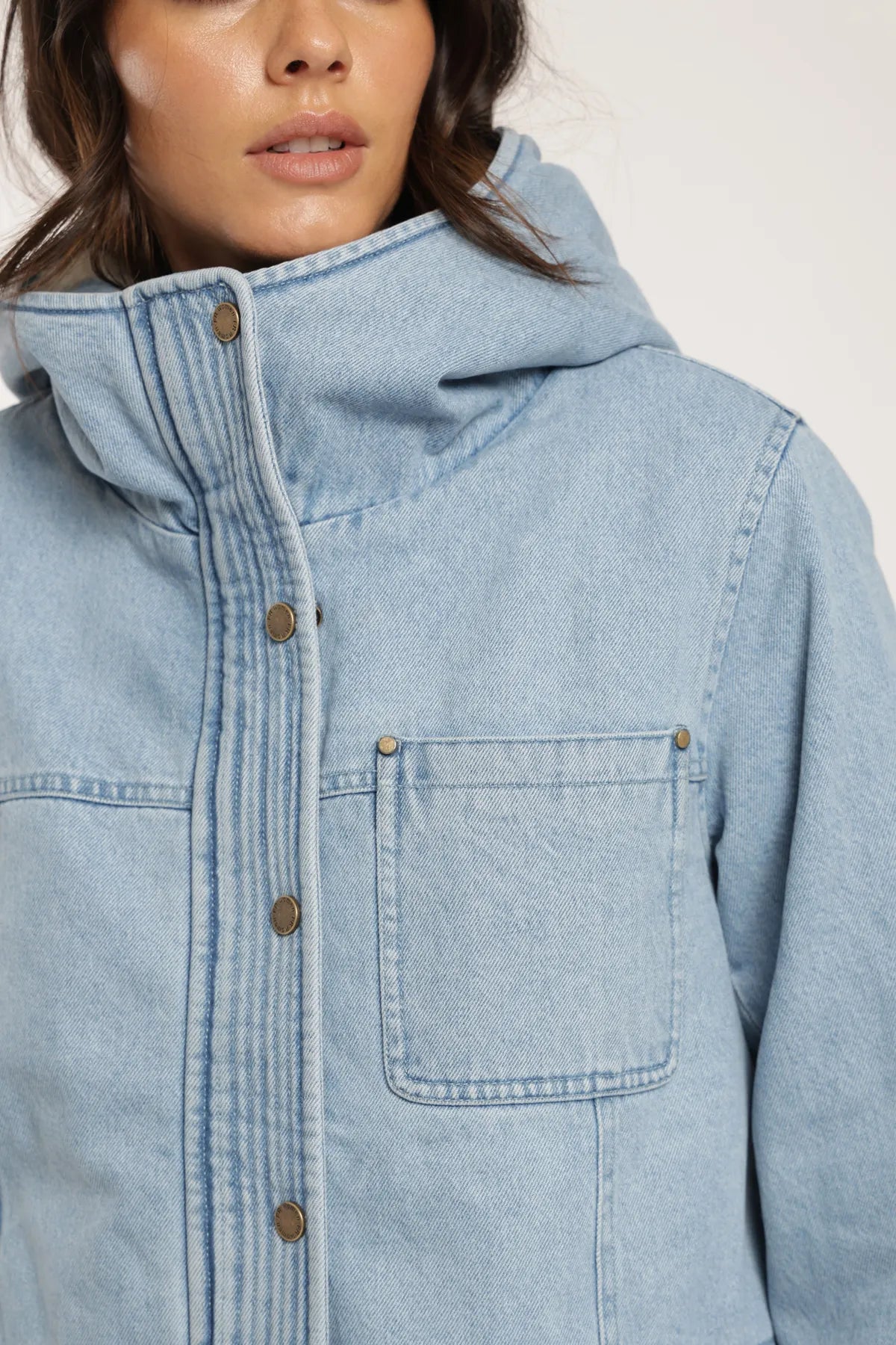 Chaqueta mujer Niebla azul - Algodón orgánico - Frøens
