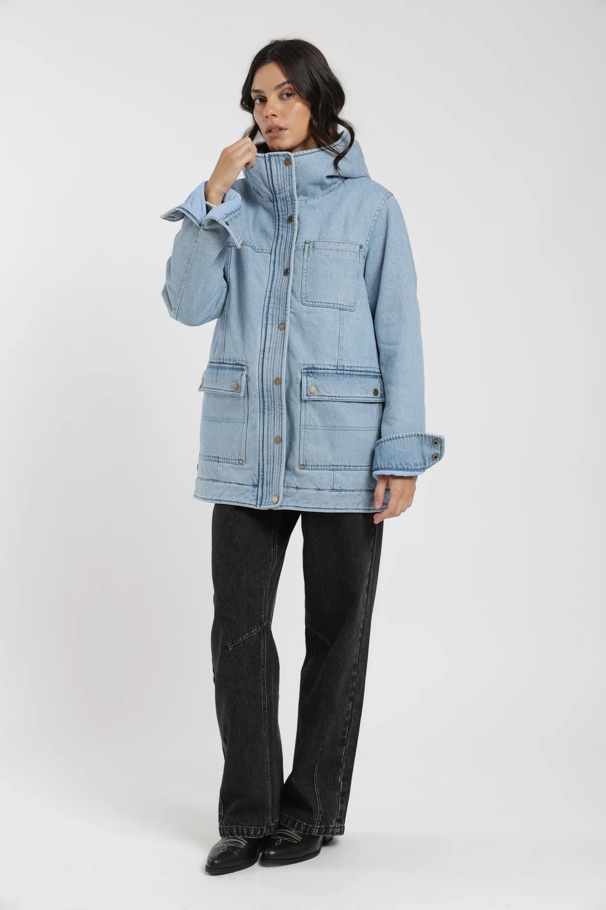 Chaqueta mujer Niebla azul - Algodón orgánico - Frøens