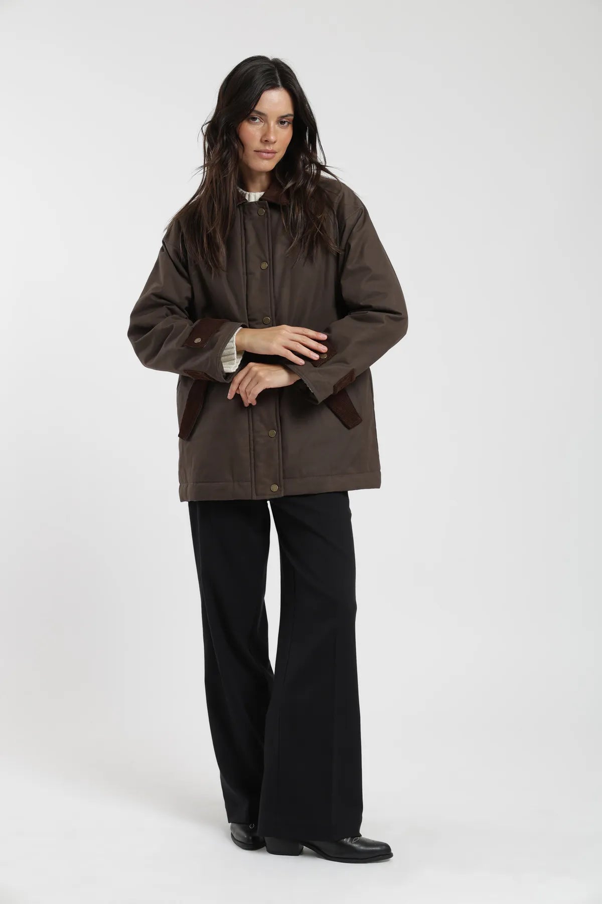 Chaqueta mujer Wax café