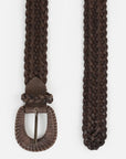 Cinturón mujer Trenza café