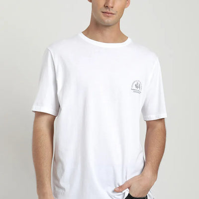 Polera manga corta hombre Desierto blanco - Algodón orgánico