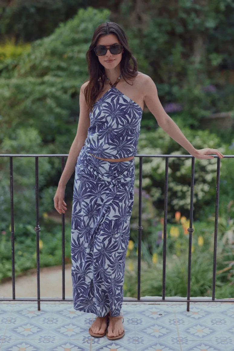 Falda larga mujer amber azul