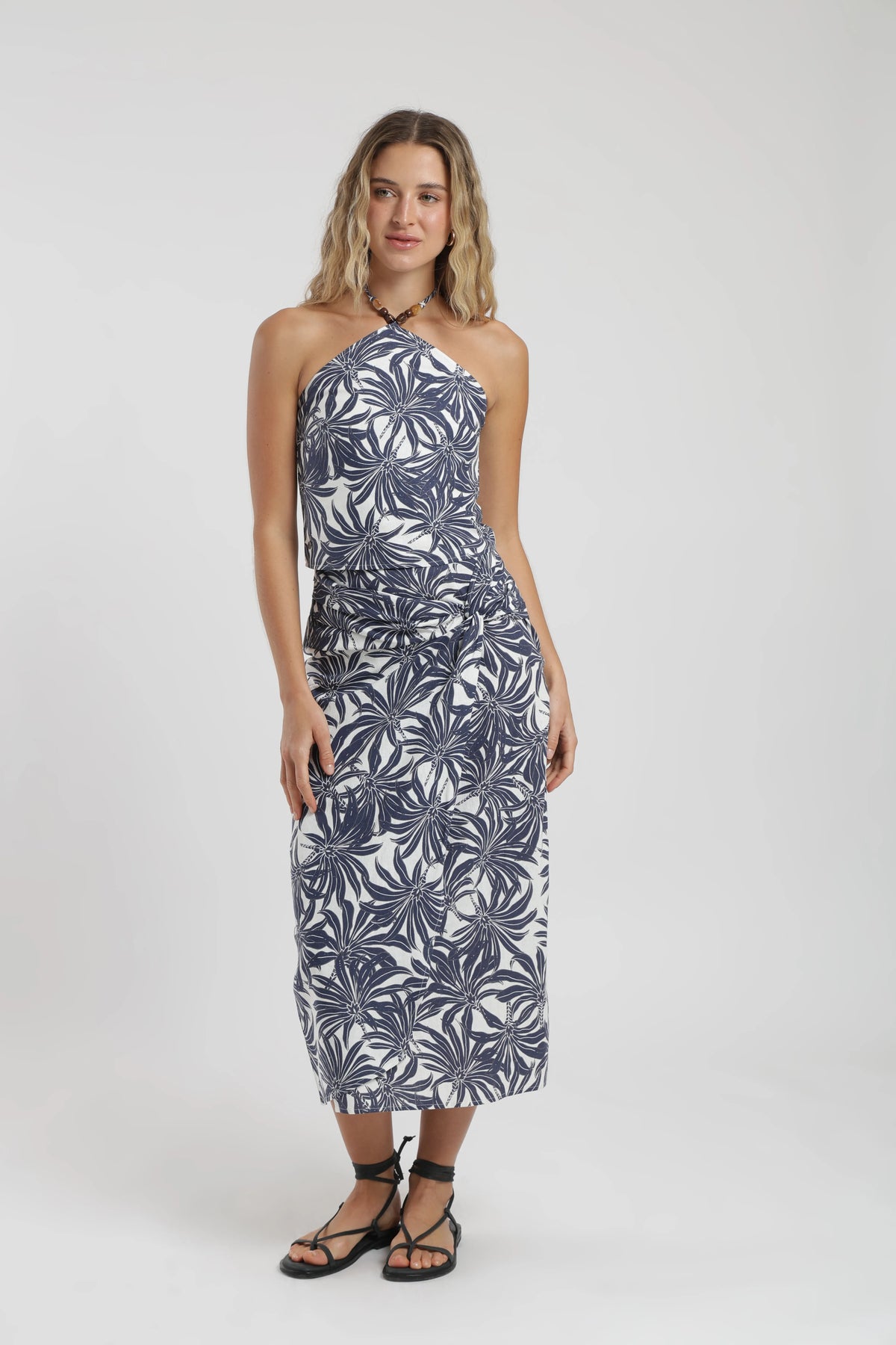 Falda larga mujer amber azul Froens