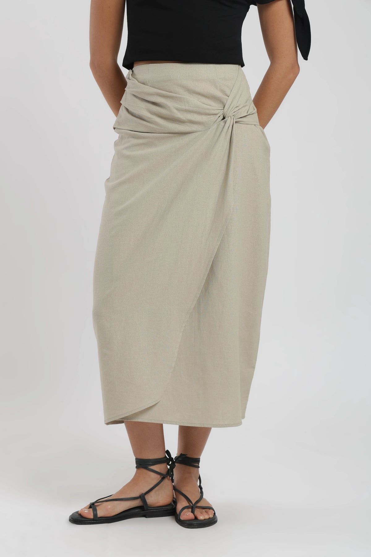 Falda larga mujer amber beige Froens