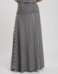 Falda larga mujer smock stripes café Froens