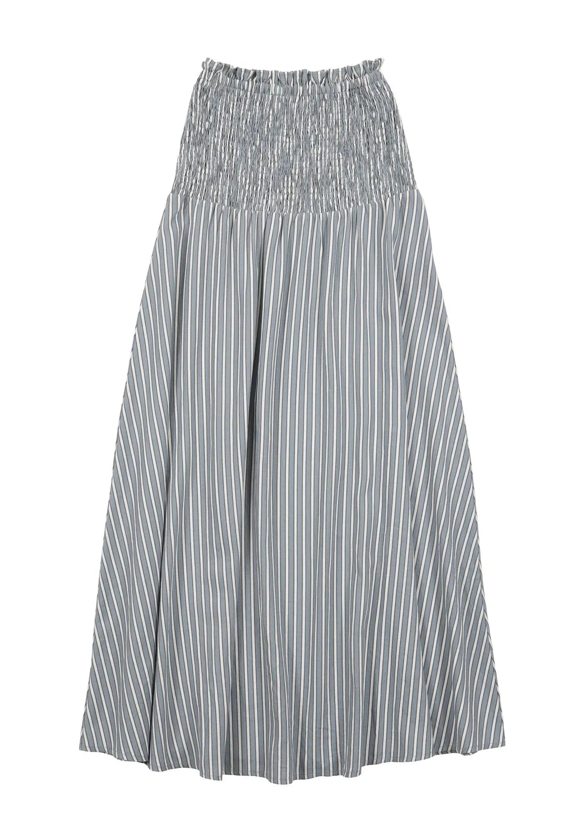 Falda larga Smock rayas gris Froens