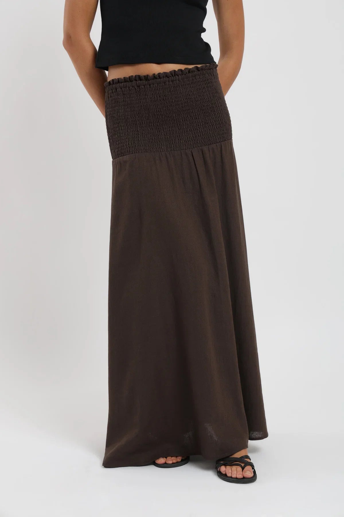 Falda larga Smock café Froens