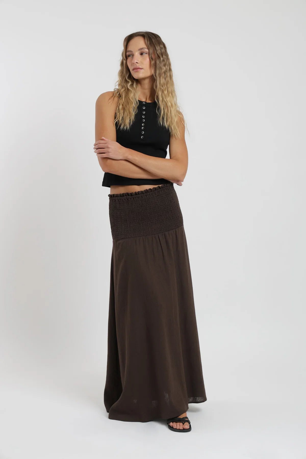 Falda larga Smock café Froens