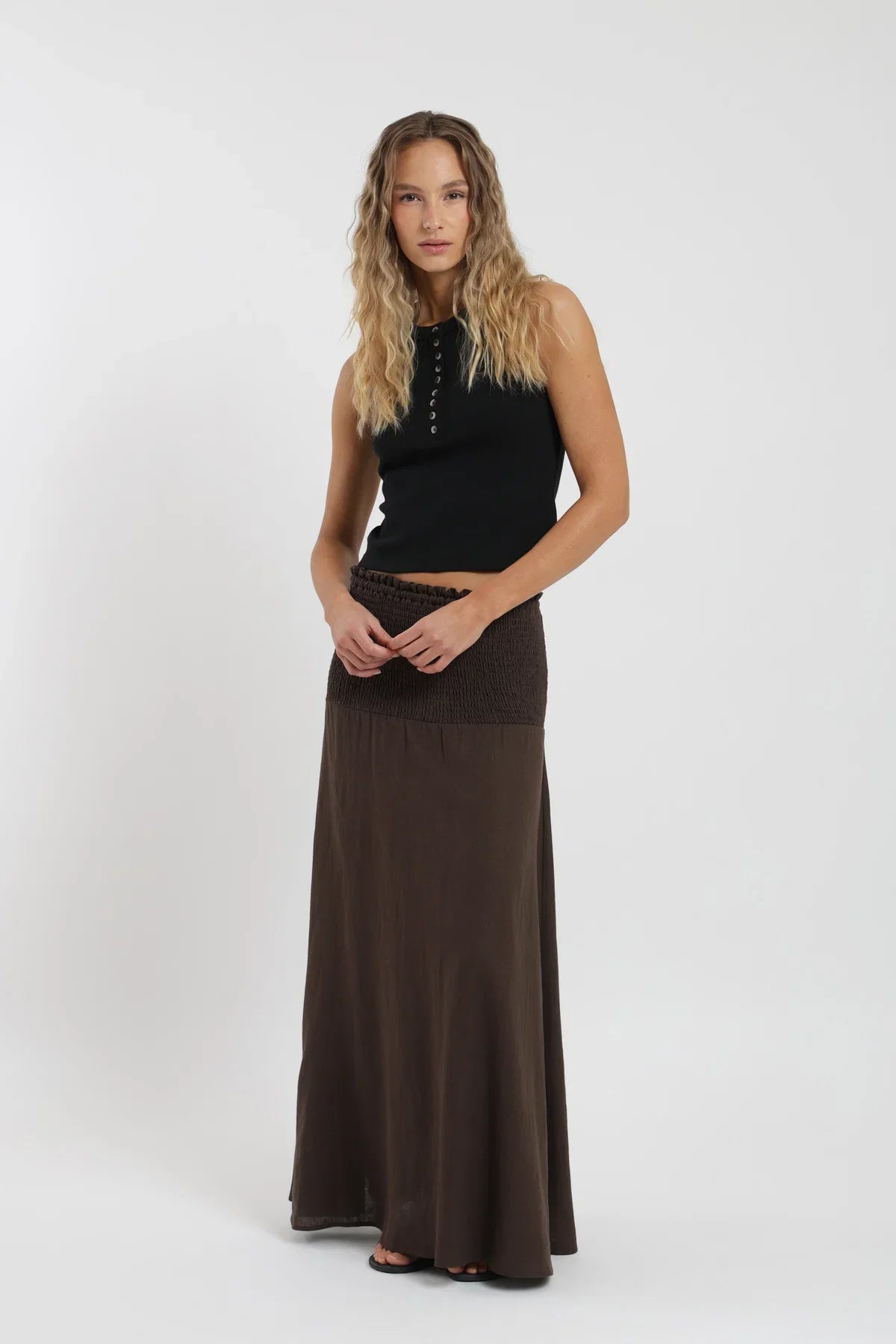 Falda larga Smock café Froens
