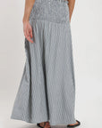 Falda larga Smock rayas gris Froens