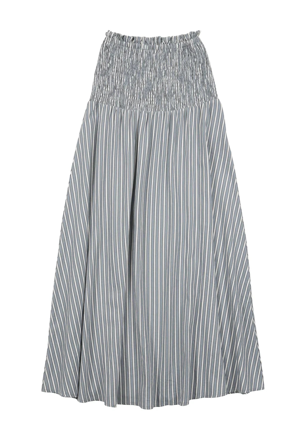 Falda larga Smock rayas gris Froens