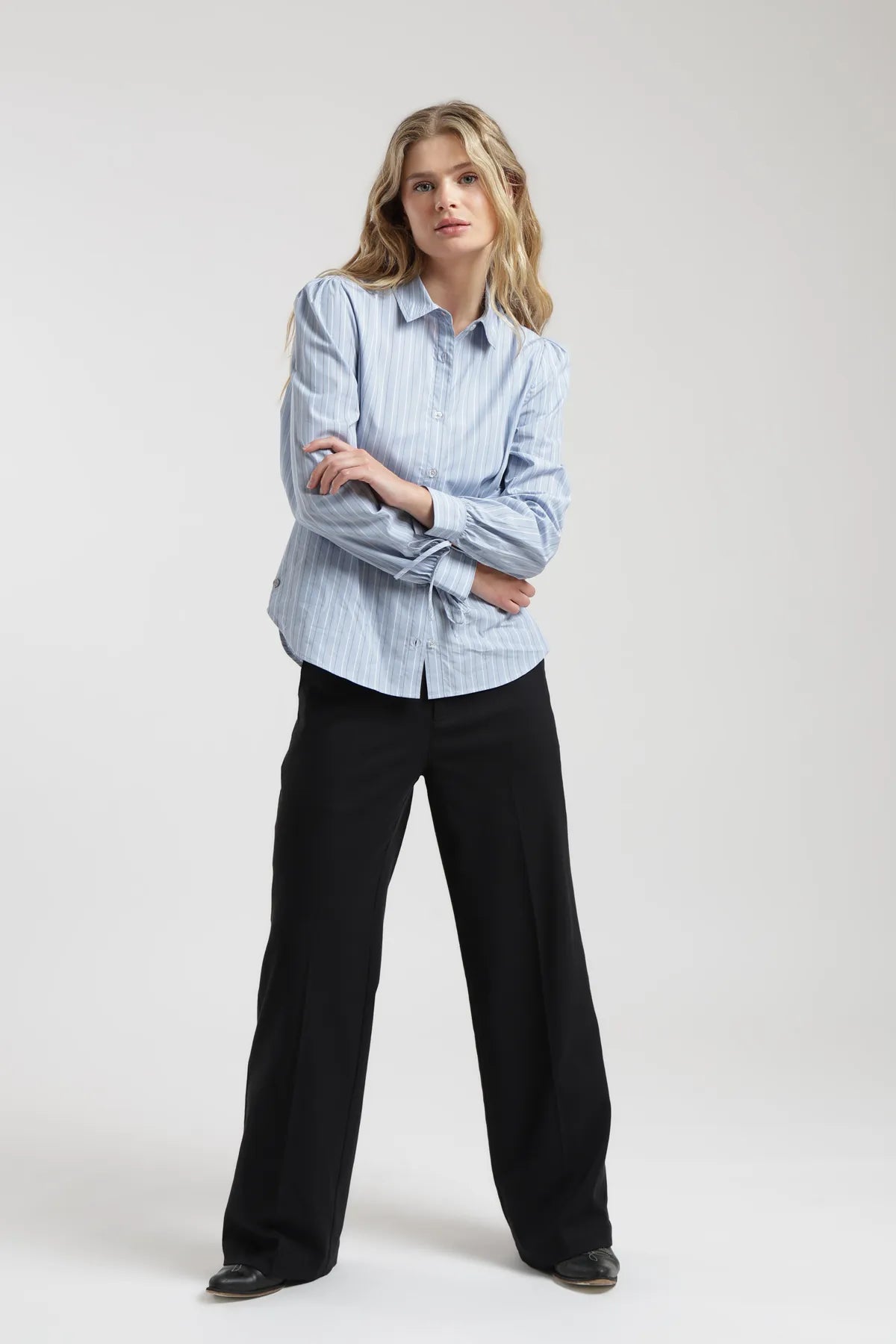 Blusa manga larga Poppy celeste - Algodón orgánico - Frøens