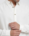 Camisa manga larga Basic blanco - Lino y algodón orgánico