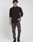 Camisa manga larga Basic grafito - Lino y algodón orgánico