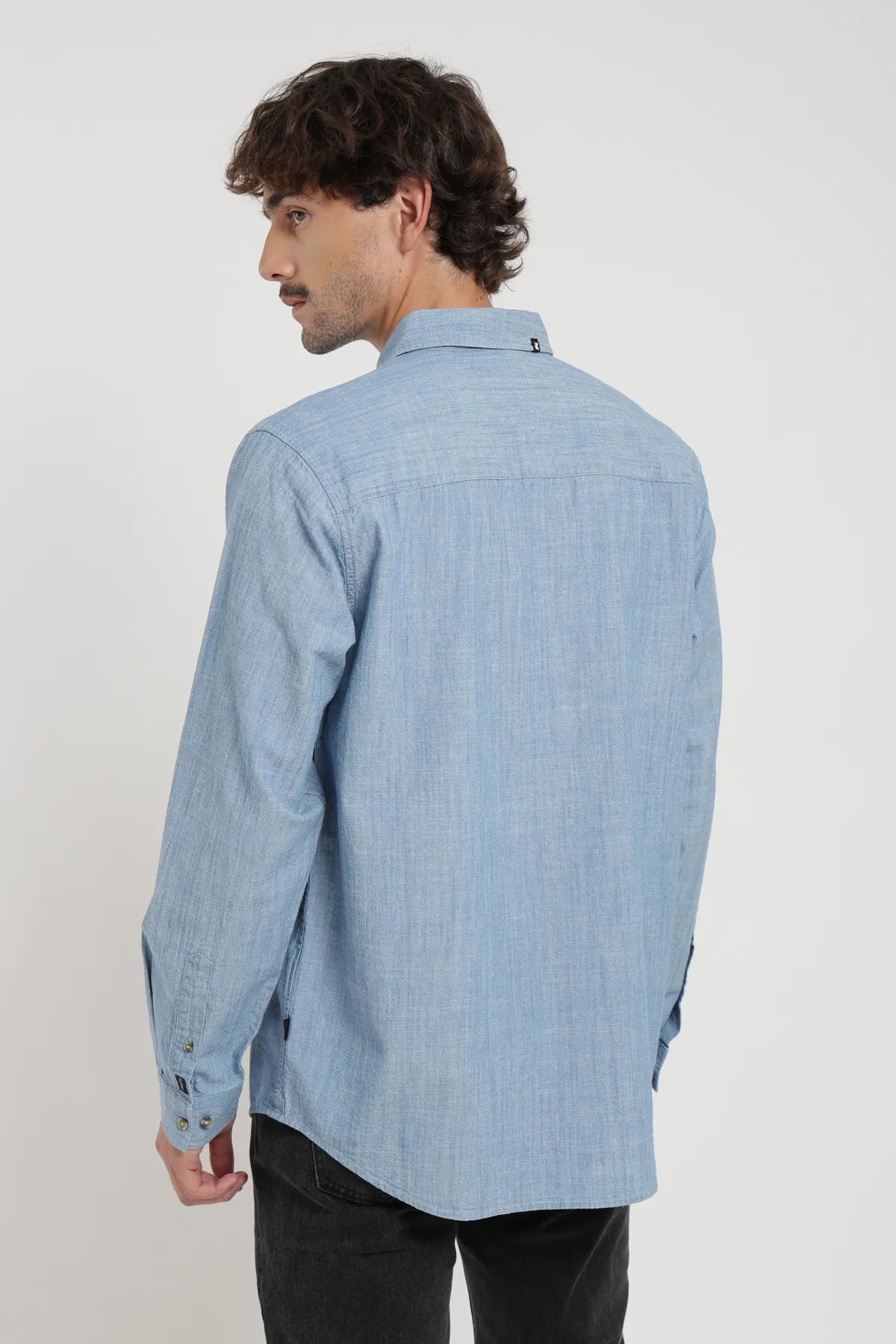 Camisa manga larga Chambray celeste - Algodón orgánico - Frøens