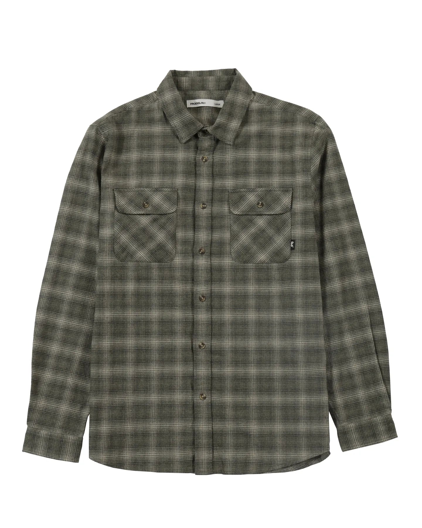 Camisa manga larga Franela verde - Algodón orgánico - Frøens