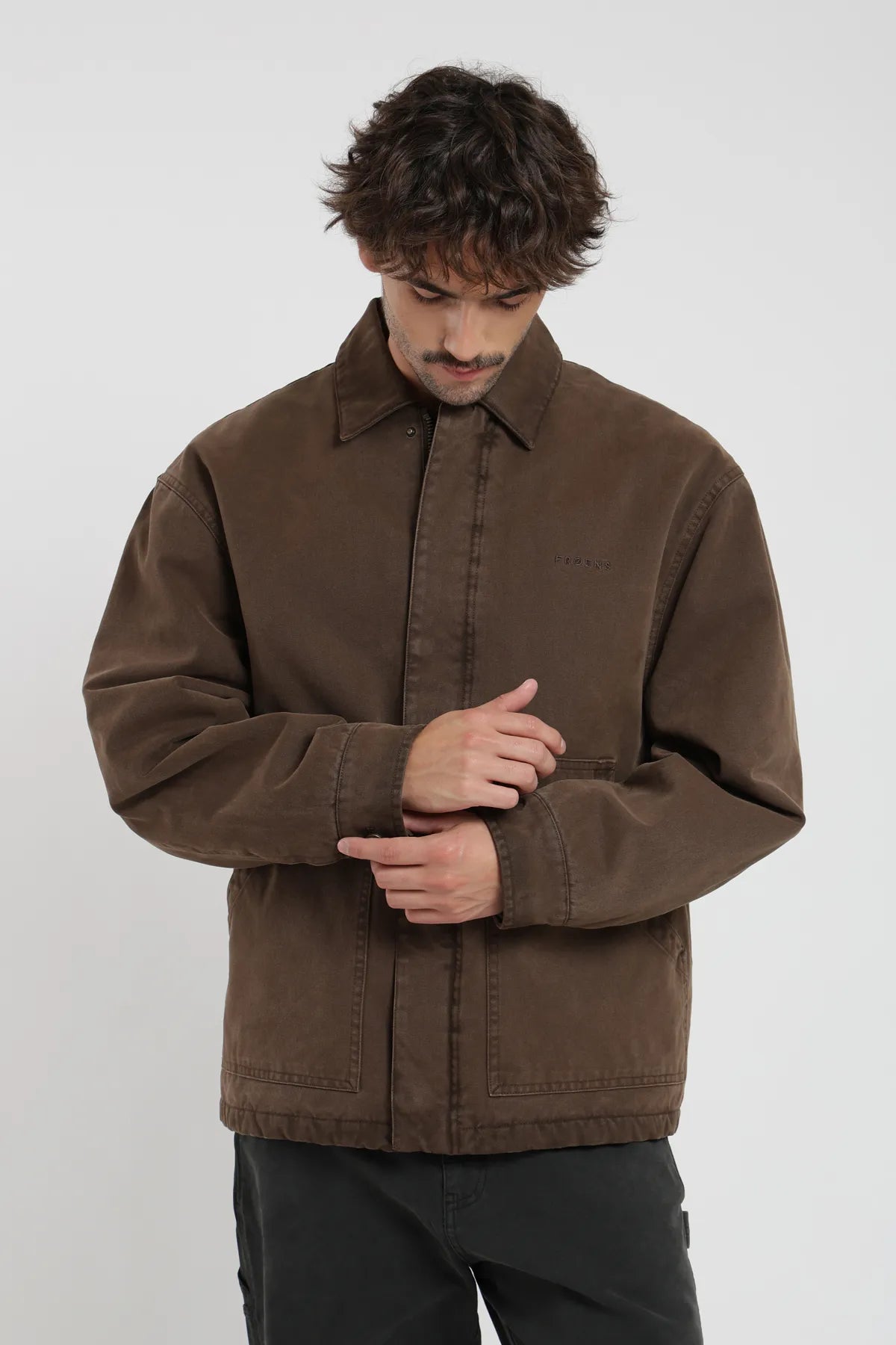 Chaqueta hombre Petrohué café - Algodón orgánico - Frøens