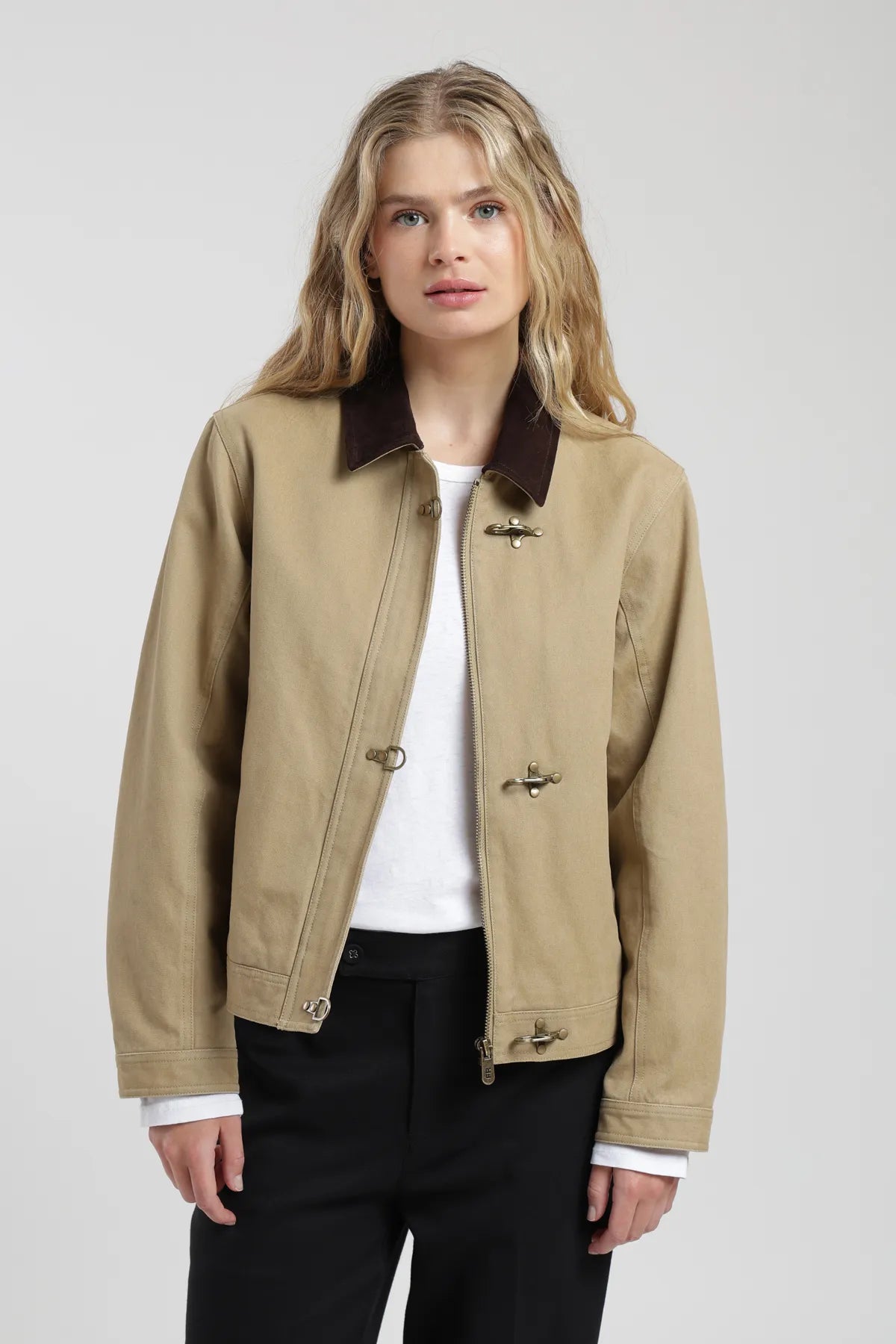 Chaqueta mujer Barn beige - Algodón orgánico - Frøens