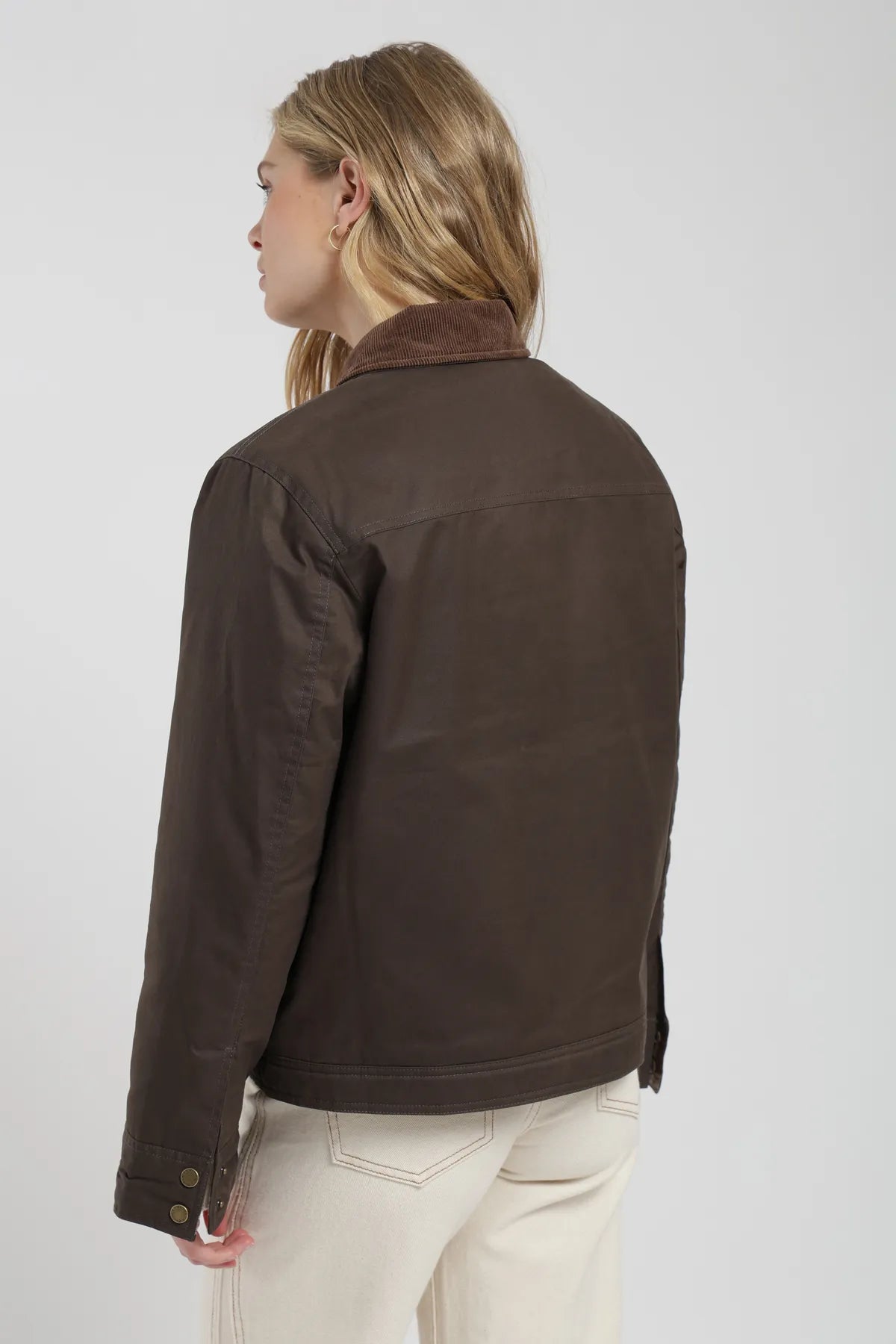 Chaqueta mujer Rocío café - Algodón orgánico waxed - Frøens