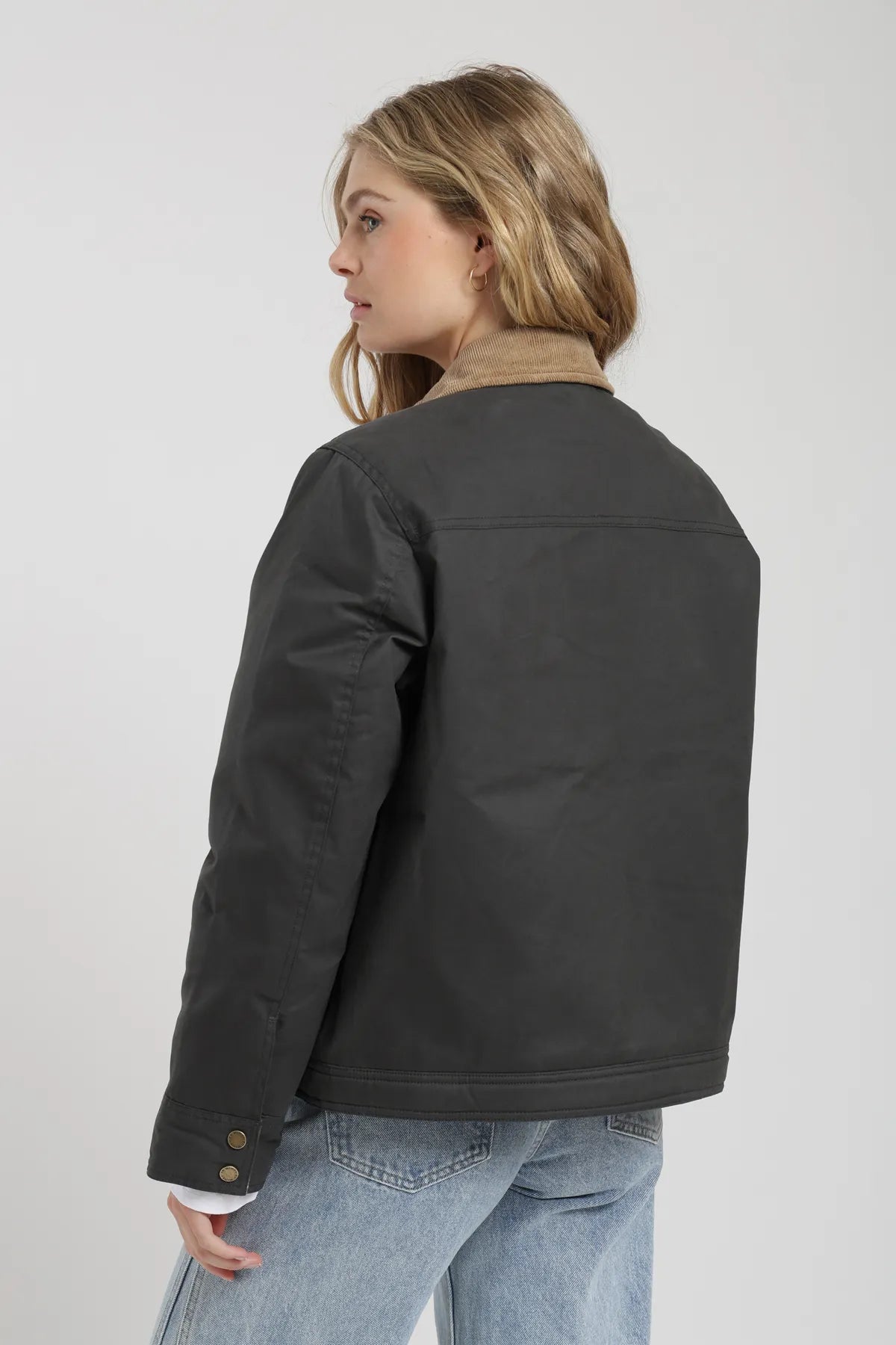 Chaqueta mujer Rocío olivo - Algodón orgánico waxed - Frøens