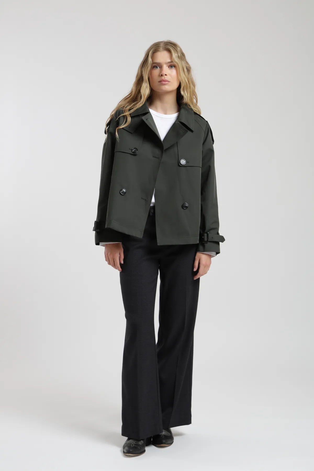 Chaqueta mujer Trench verde - Algodón orgánico - Frøens