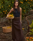 Falda larga smock café