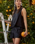 Blusa sin mangas caulle negro