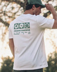Polera manga corta hombre flores blanco