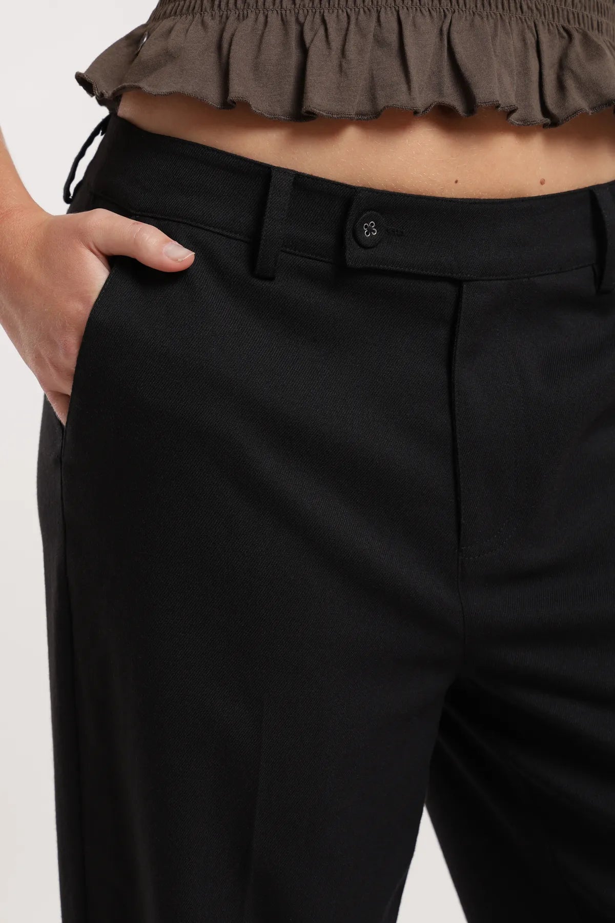 Pantalón mujer Moca negro - Poliéster reciclado - Frøens