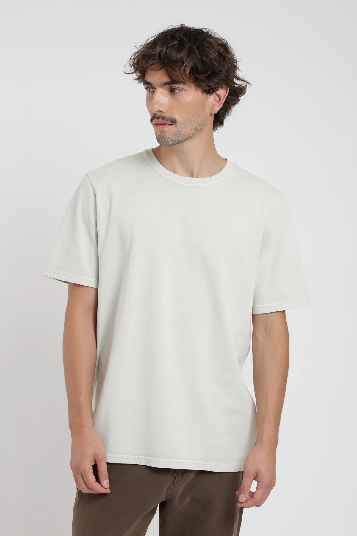 Polera manga corta hombre Plain Heavyweight beige - Algodón orgánico - Frøens