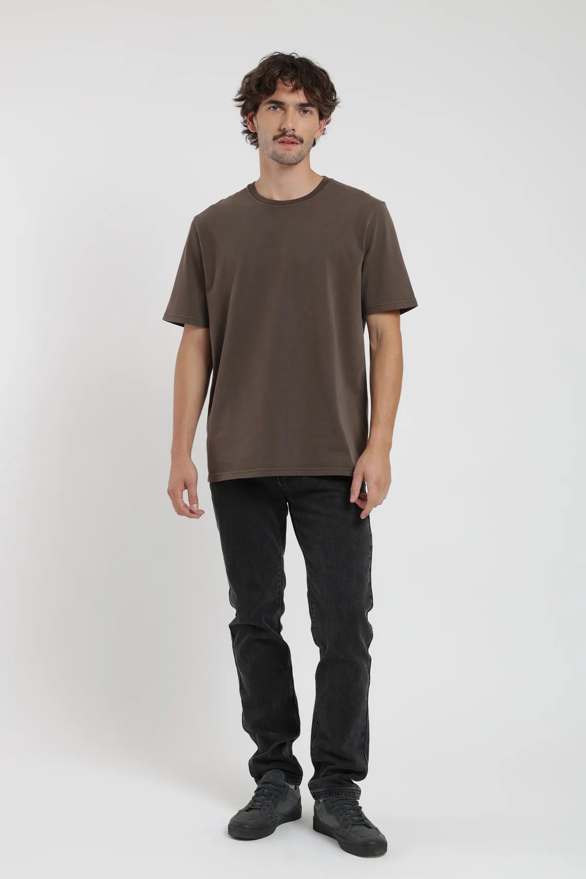 Polera manga corta hombre Plain Heavyweight café - Algodón orgánico - Frøens