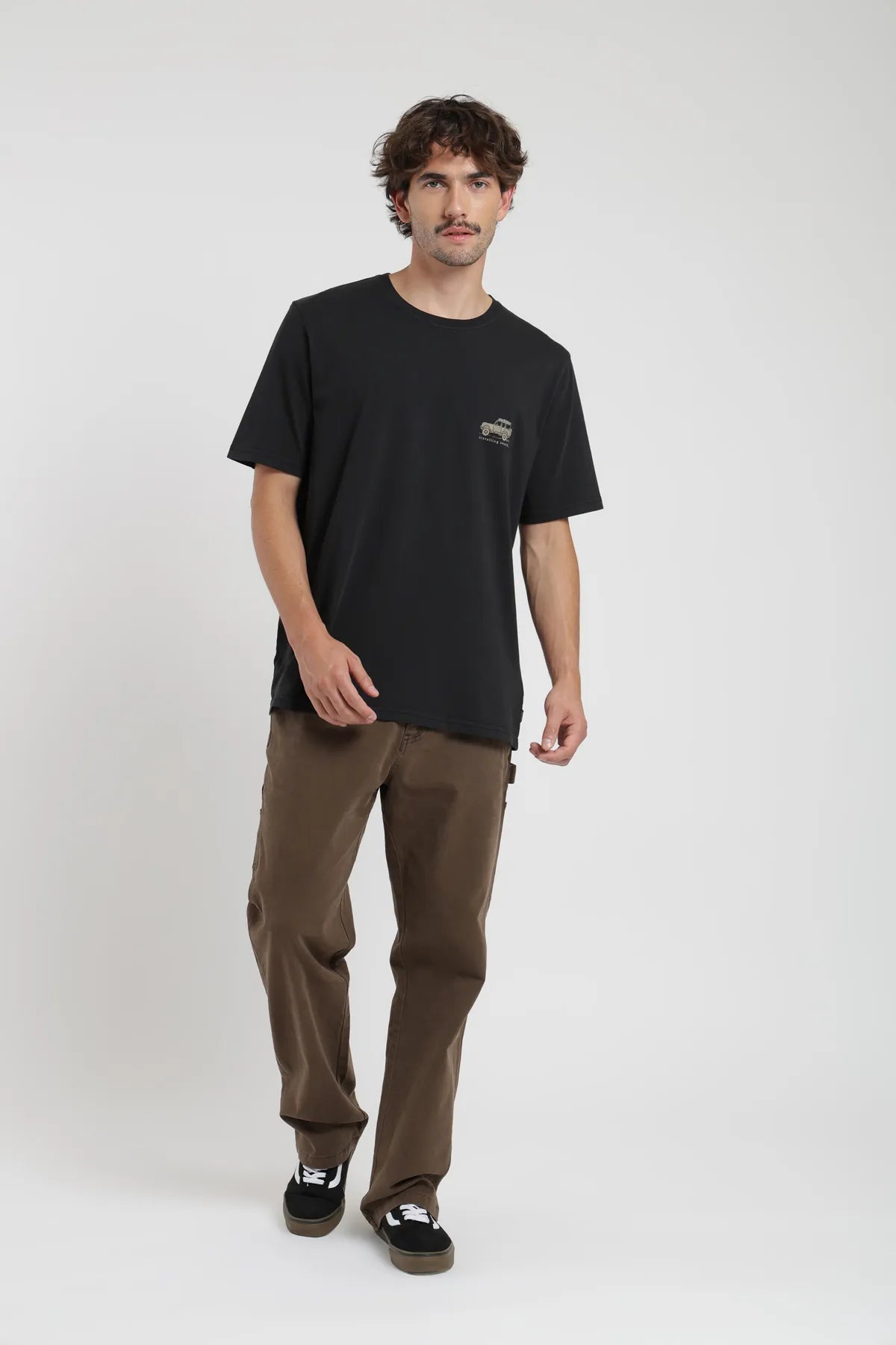 Polera manga corta hombre Auto negro - Algodón orgánico - Frøens