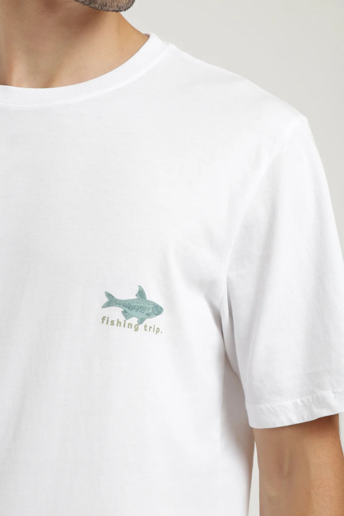 Polera manga corta hombre Pez blanco - Algodón orgánico - Frøens